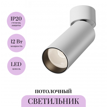 Потолочный светильник MAYTONI FOCUS LED C055CL-L12W3K-SS-W Потолочный светильник MAYTONI FOCUS LED C055CL-L12W3K-SS-W
